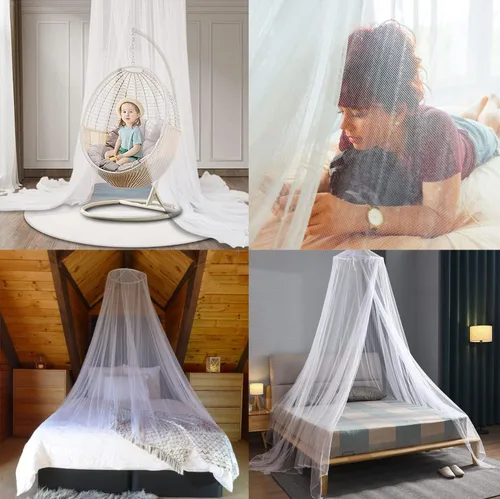 Miniatura 6 de Mosquitera con Dosel para Cama de Niñas, Cortinas de Cama King con Dosel Tamaño Full Queen desde el Techo, Mosquitera de Cúpula Tienda de Cama Twin