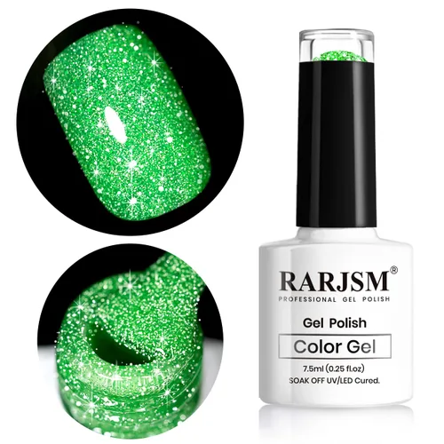 Miniatura 10 de RARJSM - Esmalte de uñas de gel con purpurina, de color verde oliva, brillante y brillante, para manicura DIY y salón de uñas, requiere secado