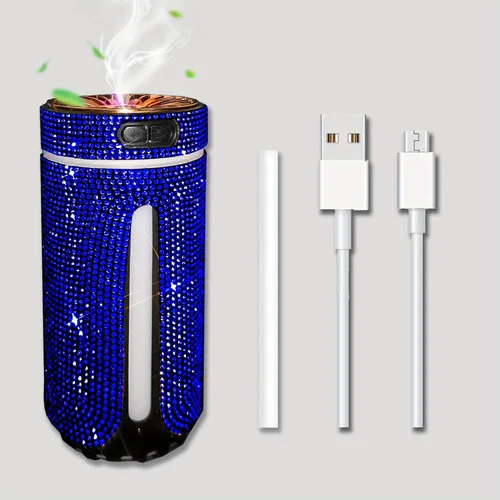 Miniatura 10 de Humidificador de coche con diamantes de imitación, humidificador USB de aceite esencial para coche, humidificador de aromaterapia, portátil, mini