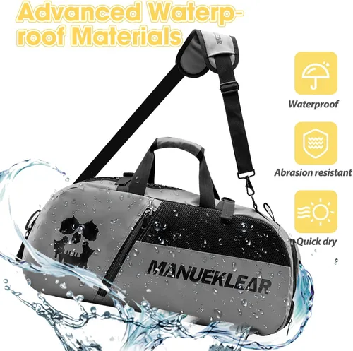 Miniatura 4 de Bolsa de gimnasio para mujeres y hombres, bolsa de lona para hombres con compartimento para zapatos, bolsas de lona deportivas para mujeres