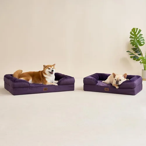 Miniatura 259 de EHEYCIGA – Cama ortopédica impermeable para perros pequeños, de espuma viscoelástica tipo caja de huevos, con bordes elevados y base antideslizante