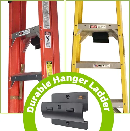 Miniatura 4 de Colgador de escalera para pared de garaje, almacenamiento de escalera resistente para silla plegable, carretilla de montaje en pared, muebles