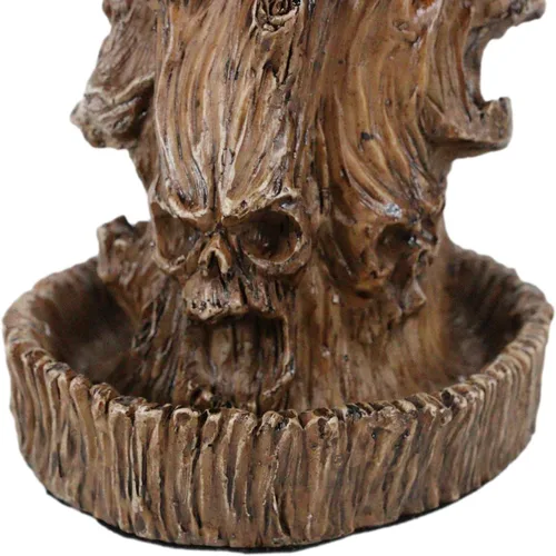 Miniatura 6 de Ebros Gift Gótico Morphing Cráneos del inframundo gritando en sauce sintético, tronco, tronco, quemador de incienso, aroma, figurita, trío