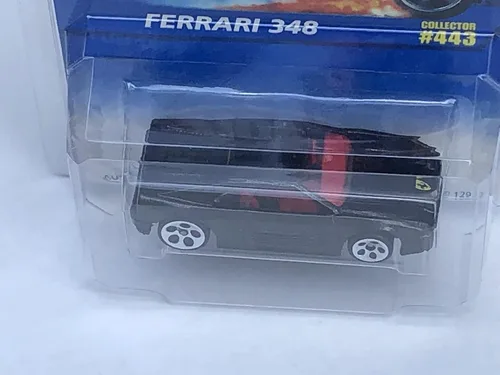 Miniatura 4 de Hot Wheels Black Ferrari 348 Collector #443 Coolest to Collect Card 5 DOT Wheel