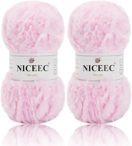 Miniatura 48 de NICEEC Hilo de Pelo Sintético Super Suave, Grueso y Esponjoso, Hilo de Pestañas para Crochet y Tejido (Longitud Total 192m/9.1kg) - Otoño/300g