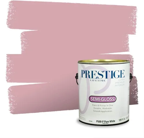 Miniatura 545 de Prestige Paints Pintura exterior e imprimación en uno, 1 galón, plano, coincidencia comparable de Valspar* Amber Rose*
