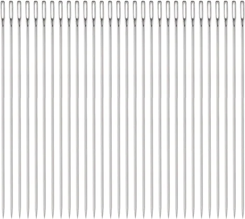 Miniatura 7 de HARFINGTON 30 agujas de abalorios de 0.063 in de diámetro, agujas de coser rectas largas de acero inoxidable, agujas de coser bordadas de 6 pulgadas