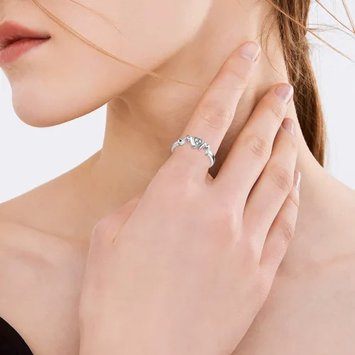 Miniatura 6 de YFN - Anillos de plata de ley 925 para mamá y madre