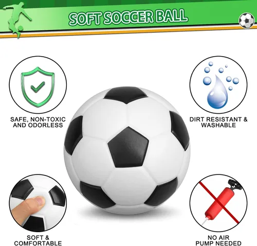 Miniatura 3 de Mini pelotas de fútbol de espuma de 5 pulgadas para mini aros de fútbol de interior, suave y blando para juegos de fútbol Pelotas de piscina