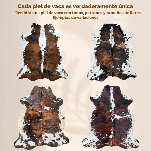 Miniatura 5 de Alfombra de piel de vaca tricolor genuina, tamaño grande de 8 x 10 pies (alfombra de aproximadamente 6 x 7 pies), vibrante y única, ecológica