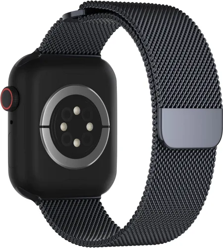 Miniatura 9 de TRA Correa de acero inoxidable compatible con Apple Watch de 38 mm 42 mm 40 mm 44 mm 41 mm 45 mm 46 mm 49 mm, correa de malla con cierre magnético