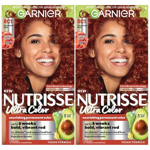 Garnier Nutrisse Ultra Color - Crema nutritiva para el cabello, RC1, color cobre medio intenso (Terracotta Chili), tinte permanente para el cabello