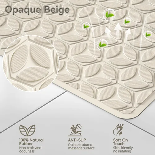 Miniatura 2 de Alfombrilla de Bañera Antideslizante con Ventosas - 100% Goma para Baño Texturizada para Seguridad en Bañera y Ducha - Suave al Tacto - Libre