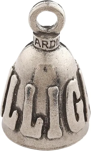 Miniatura 10 de Guardian Bell Campana de buena suerte con llavero y bolsa de regalo de terciopelo negro Campana de motocicleta Peltre sin plomo Hecho en Never
