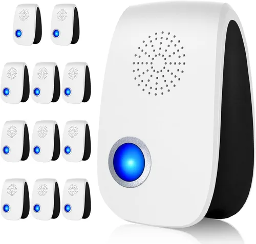 Repelente ultrasónico mejorado, repelente de plagas para interiores, enchufe electrónico para cucarachas, hormigas, roedores, ratones, insectos,