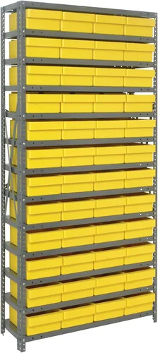 Miniatura 525 de Quantum QSBU-245BK Heavy Duty Shelving Unit with (7) Shelves and (24) QUS245 Black Bins for Garage Warehouse Storage Distribution 400 lb Load