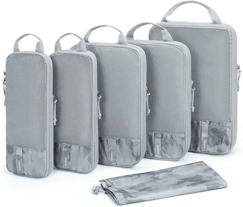 BAGSMART - Juego de 6 cubos de compresión para maletas, juego de 6, 4 y 2, cubos organizadores de viaje, juego de bolsas expandibles, organizadores