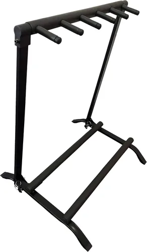 Soporte multiguitarra para 5 soportes plegable, universal, soporte portátil para guitarra negra con acolchado de goma antideslizante para acústica