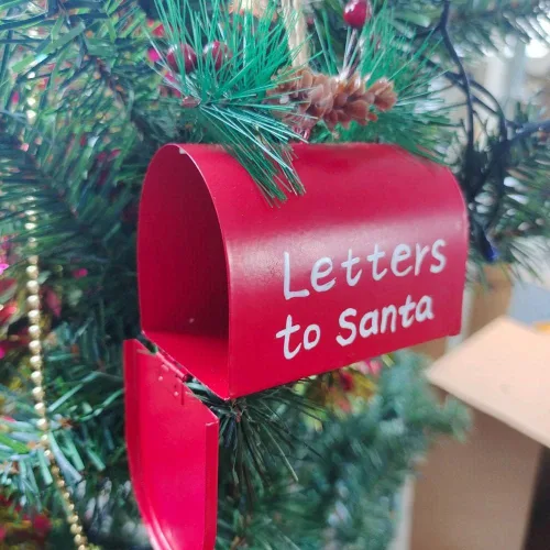 Miniatura 2 de Ochine Mini buzón de Navidad, letras a Papá Noel, árbol de Navidad, colgante, adornos colgantes para decoración del hogar, Navidad, buzón de Papá