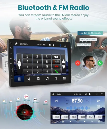 Miniatura 5 de Estéreo de coche de un solo DIN con radio AM/FM/RDS, cámara de respaldo, Sellrich, pantalla táctil IPS de 23 cm, radio de un solo DIN con soporte