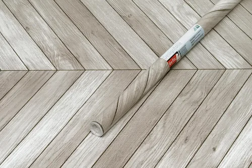 Miniatura 8 de d-c-fix Papel de contacto autoadhesivo de grano de madera gris cheurón, impermeable, extraíble, vinilo decorativo para cocina, encimeras, armarios