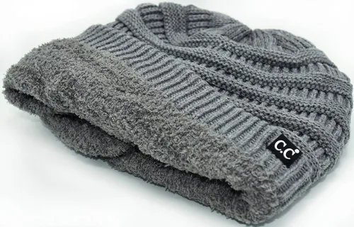 Miniatura 74 de C.C Winter Oversized Beanie Hat with Fuzzy Lining – Thick Knit Thermal Beanie for Cold Weather, Soft Warm Fleece Lined Cap