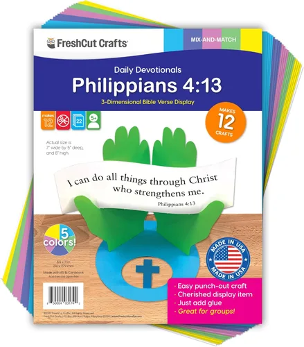 Miniatura 9 de FreshCut Crafts John 3:16 Kit de papel 3-D perforado, 12 coloridas exhibiciones de mesa para niños de 5 años en adelante, perfecto para la escuela