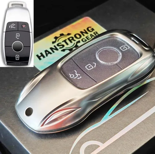 Miniatura 3 de Key Fob Case Cover Protection Keychain Compatible for Mercedes-Benz A-Class C-Class E300L C63 E63 A200 CLA CLS
