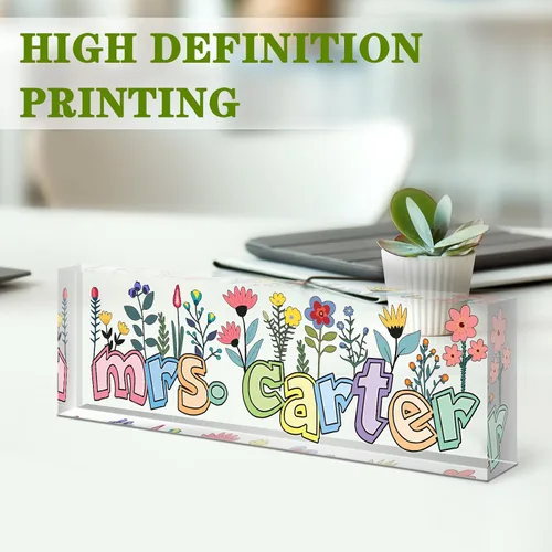 Miniatura 7 de Placa de nombre para profesor para escritorio, placa de nombre de escritorio personalizada, decoración de oficina para mujeres y hombres, accesorios