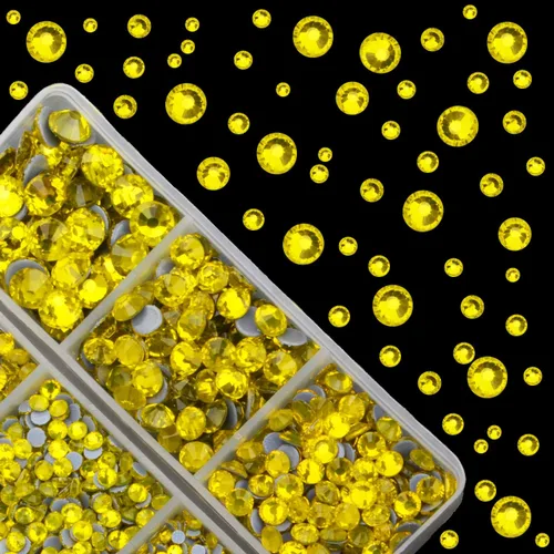 Miniatura 2 de 4000 piezas de cristales redondos de fijación en caliente de tamaño mixto, gemas de piedras de vidrio, diamantes de imitación termoadhesivos
