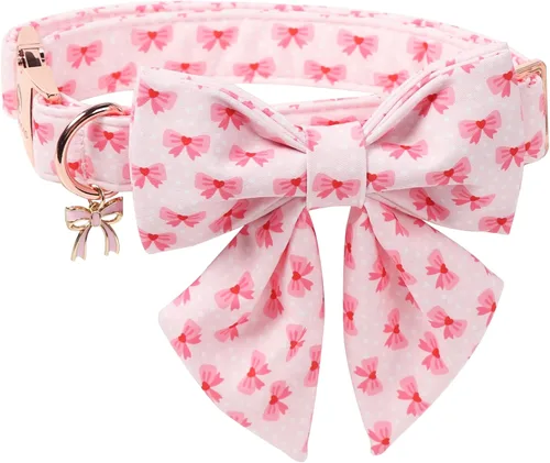 Miniatura 34 de DOGWONG Collar de perro arcoíris con bonito lazo para el Mes del Orgullo LGBT - Collar ajustable y cómodo para perros grandes, medianos y pequeños