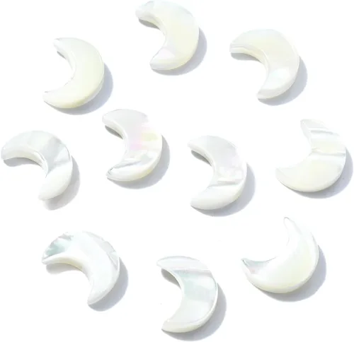 Miniatura 27 de LiQunSweet 10 cuentas de gato de concha natural, cuentas sueltas de cabeza de animal para collares, pulseras, aretes, fabricación de joyas, 0.394 x