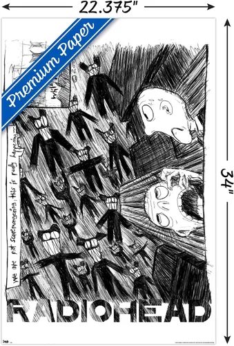 Miniatura 3 de Trends International Radiohead - Póster de pared de garabatos, 22.375 x 34 pulgadas, versión premium sin marco