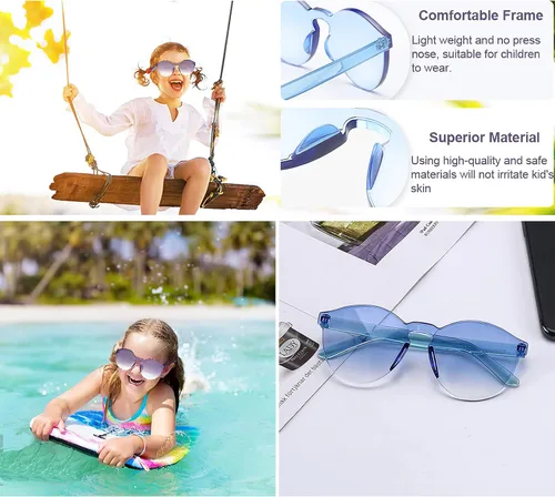 Miniatura 7 de MIUSKATL Paquete de 12 lentes de sol para niños, sin marco, regalos de fiesta, gafas de sol coloridas para mujeres, niñas, niños, gafas de fiesta