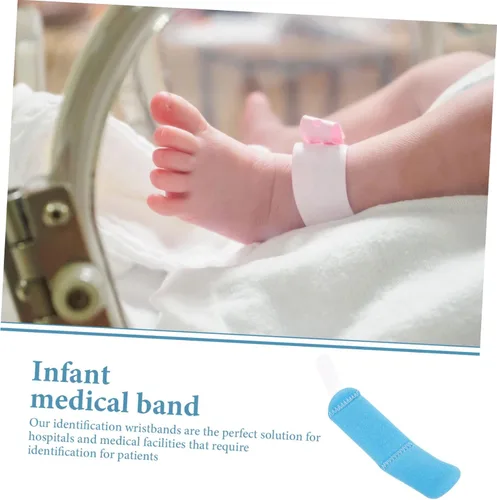 Miniatura 3 de TEHAUX 4pcs banda médica paciente ID banda infantil ID pulsera bebé hospital médico cómodo para distinguir Bluex4 piezas