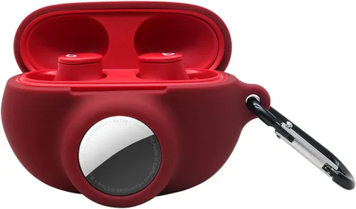 Miniatura 10 de Funda protectora de silicona compatible con Beats Studio Buds Airtag con soporte para Airtag, encuentra tu funda para auriculares, verde aguacate