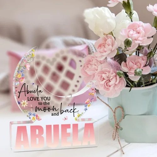 Miniatura 3 de Regalos para Abuela, Regalos para Abuela de los Nietos, Decoraciones de Luna Acrílica 5.0 x 4.0 pulgadas, Día de las Madres, Navidad, Regalos
