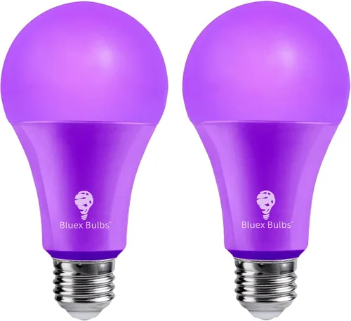 Miniatura 9 de Bluex Bombillas 6 Pack A21 LED Luz Negra, 16 W (equivalente a 120 W) E26 Luz Negra Nivel 385-400nm, Pintura Corporal, Luz LED de Fiesta que Brilla