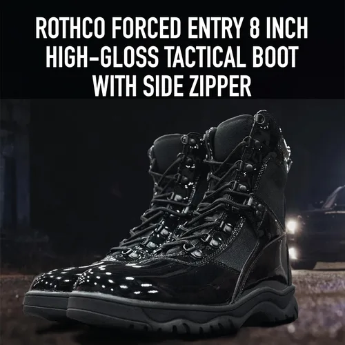 Miniatura 2 de Rothco Botas tácticas de alto brillo con cremallera lateral - 8 pulgadas
