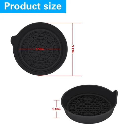 Miniatura 2 de Mandark – Portavasos para automóvil, 2.75 pulgadas, antideslizante, inserto para portavasos, tapetes para vehículos, resistente al polvo