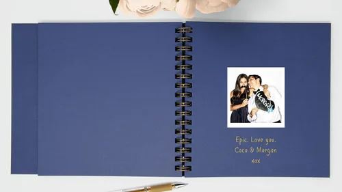 Miniatura 4 de Libro de visitas con foto azul marino para boda, libro de visitas Polaroid, libro de visitas de fotos, accesorios para cabina de fotos de boda