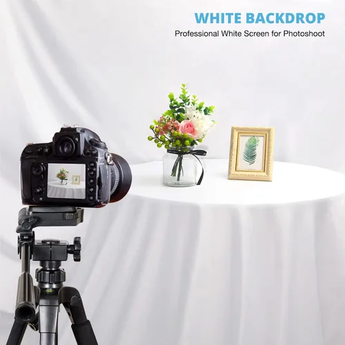 Miniatura 4 de Aimosen Telón de fondo blanco de 10 x 10 pies para fotografía, cortinas de fondo grandes y puras para fotos, telones de fondo de alta densidad