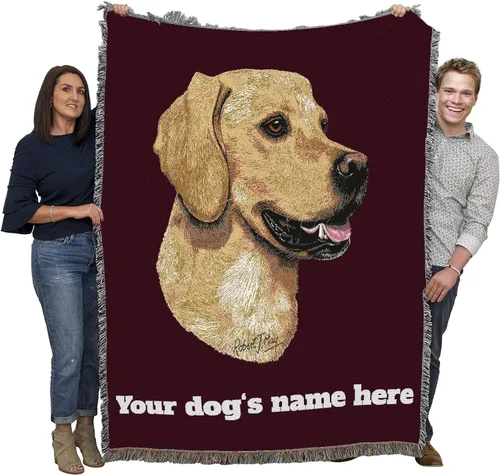 Miniatura 16 de Pure Country Weavers Golden Retriever - Manta tejida personalizada azul BG por Robert May - Manta de tapiz de algodón, fabricada en los Estados