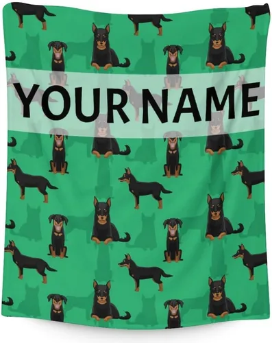 Miniatura 14 de Doberman - Manta suave, mullida y cálida, manta pequeña de 30 x 40 pulgadas para sofá, oficina, regalo verde lindo para los amantes de los perros