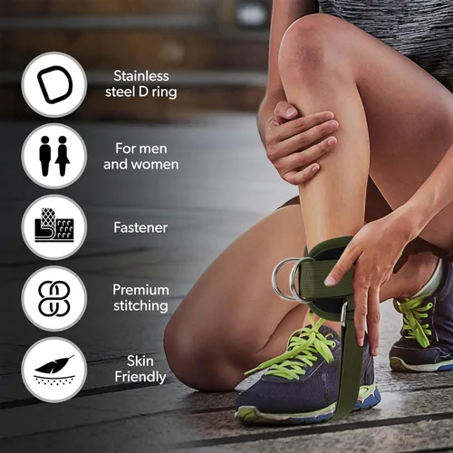 Miniatura 2 de LAVVON Correas de tobillo para máquinas de cable Kickbacks – Accesorios de cable de tobillo ajustables y cómodos para gimnasio, correa de tobillo