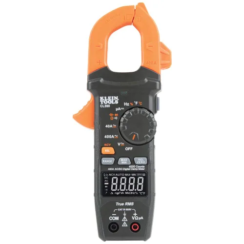 Miniatura 5 de Klein Tools 80197 Kit de medidor de abrazadera AC/DC con colgador magnético, TRMS de rango automático, 400 amperios, probador de voltaje NCVT, kit