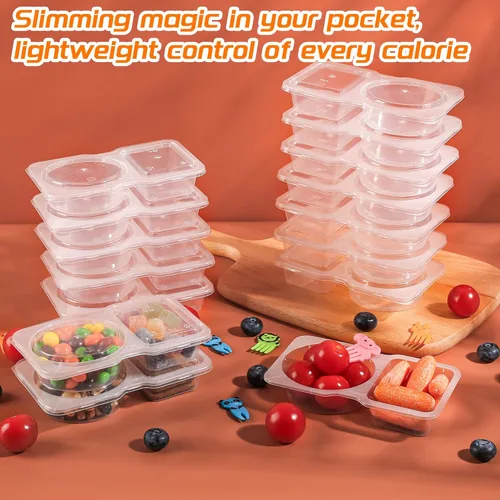 Miniatura 2 de ALFEVA 24 recipientes reutilizables para aperitivos con tapas control de porciones, artículos esenciales para campamento, recipientes de preparación