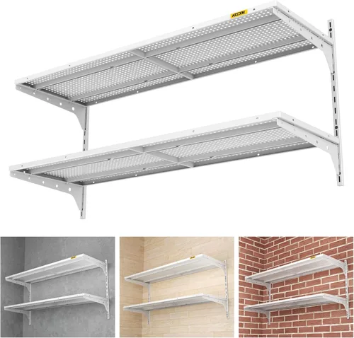 Miniatura 12 de Aecxm Paquete de 1 estantería de garaje de 1.3 x 3 pies para montaje en pared, capacidad de carga de 400 libras, 15.6 x 36 pulgadas por estante
