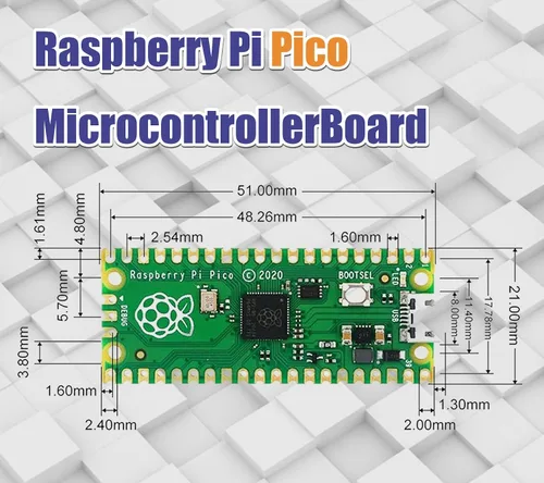 Miniatura 5 de 2 piezas de placa microcontrolador Raspberry Pi Pico con interfaces digitales flexibles Basado en chip RP2040 Procesador ARM Cortex M0+ de doble