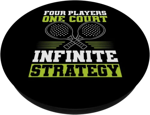 Miniatura 2 de Cuatro jugadores de una cancha de palas de pádel PopSockets adhesivo PopGrip